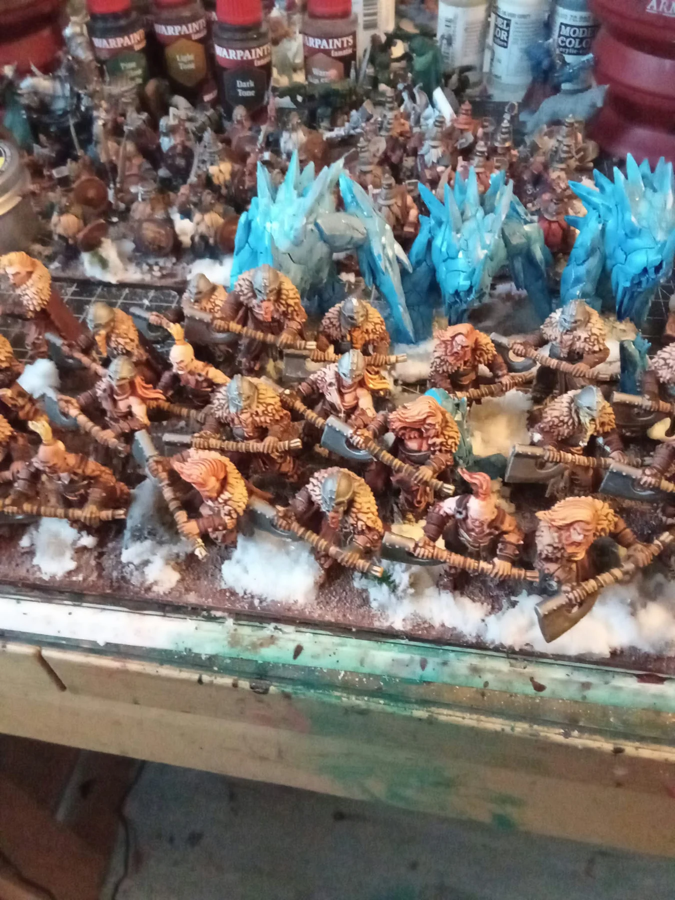Miniaturen met ijzig blauw terrein