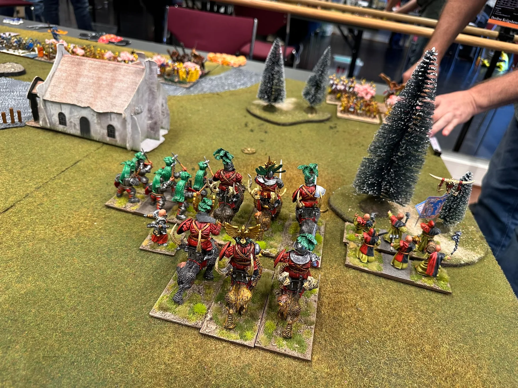 Kings of War leger op een groen slagveld